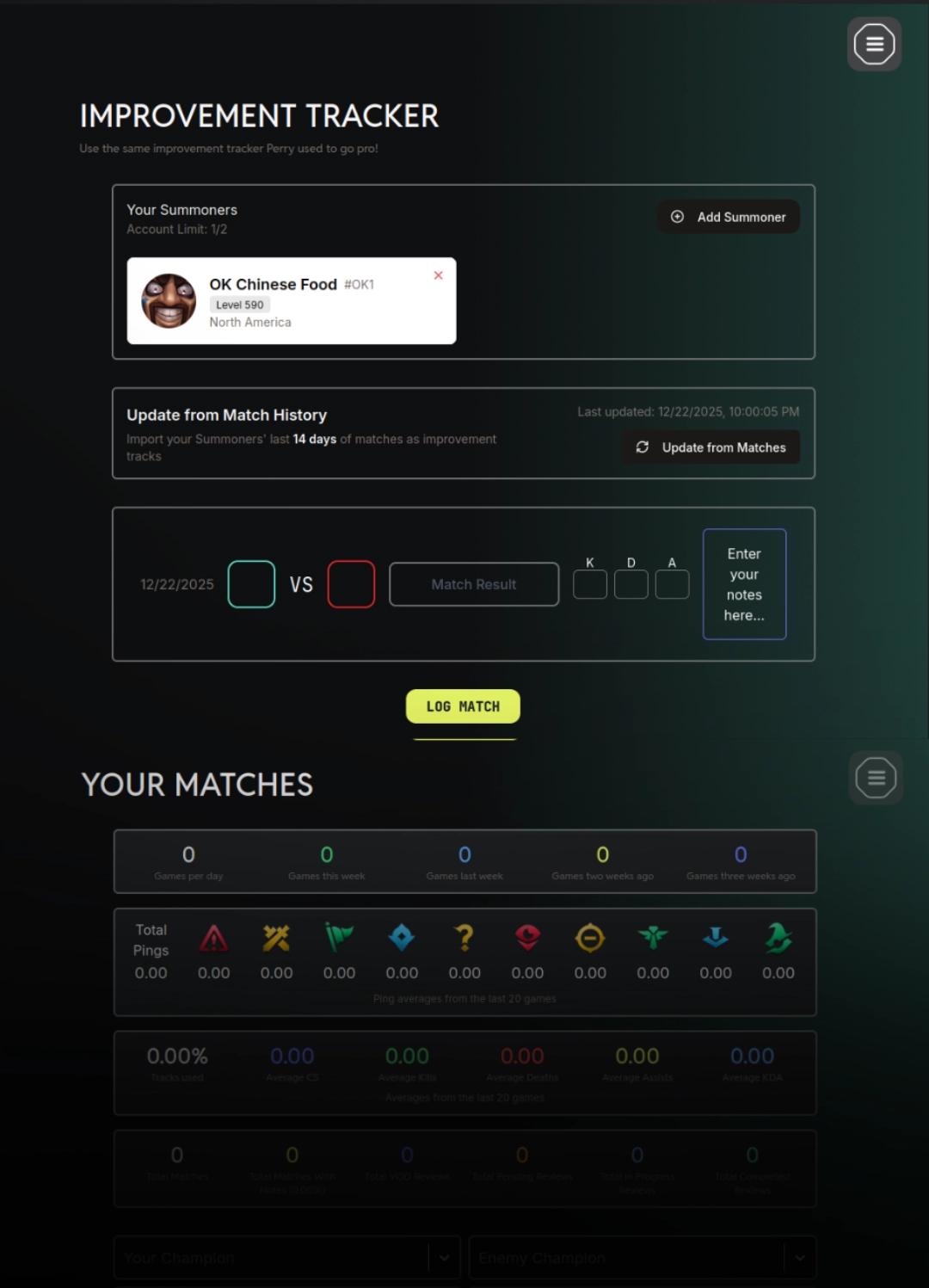 Improvement Tracker Feature